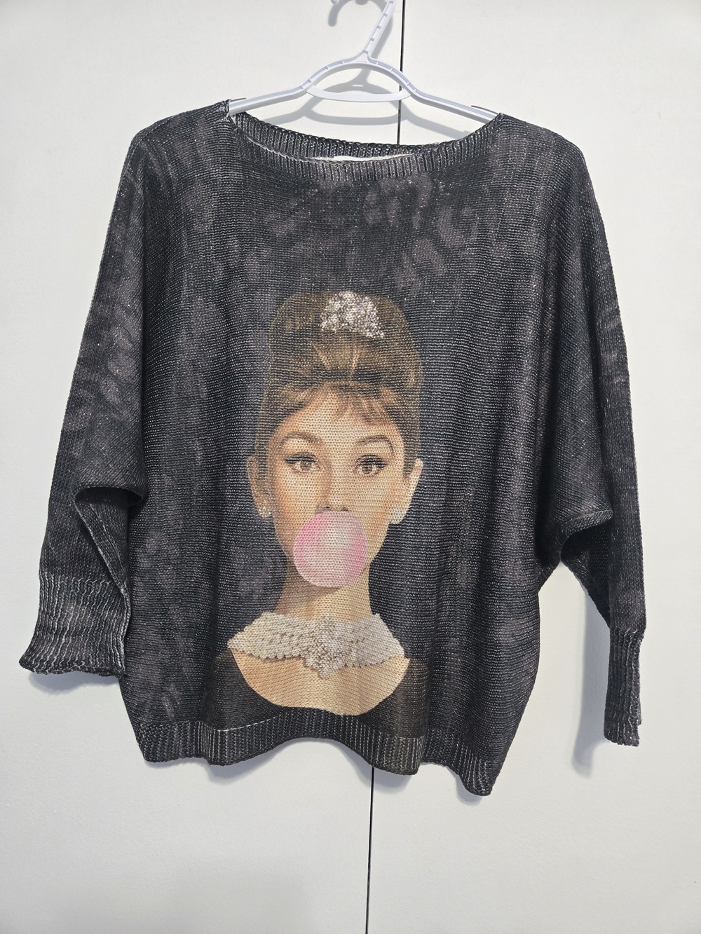 Brand Bazar Audrey Hepburn Bubble Gum Lightweight Knit Sweater One Size Plus
